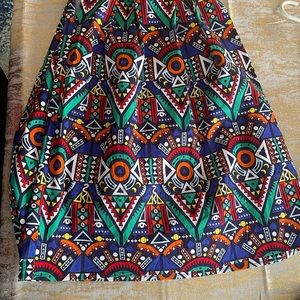 Colorful midi pleated skirt